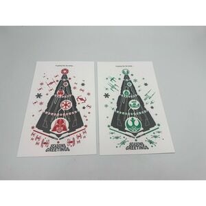 RARE Set Of 2 Limited Edition Star Wars Holiday Card Autographed By Derezinski